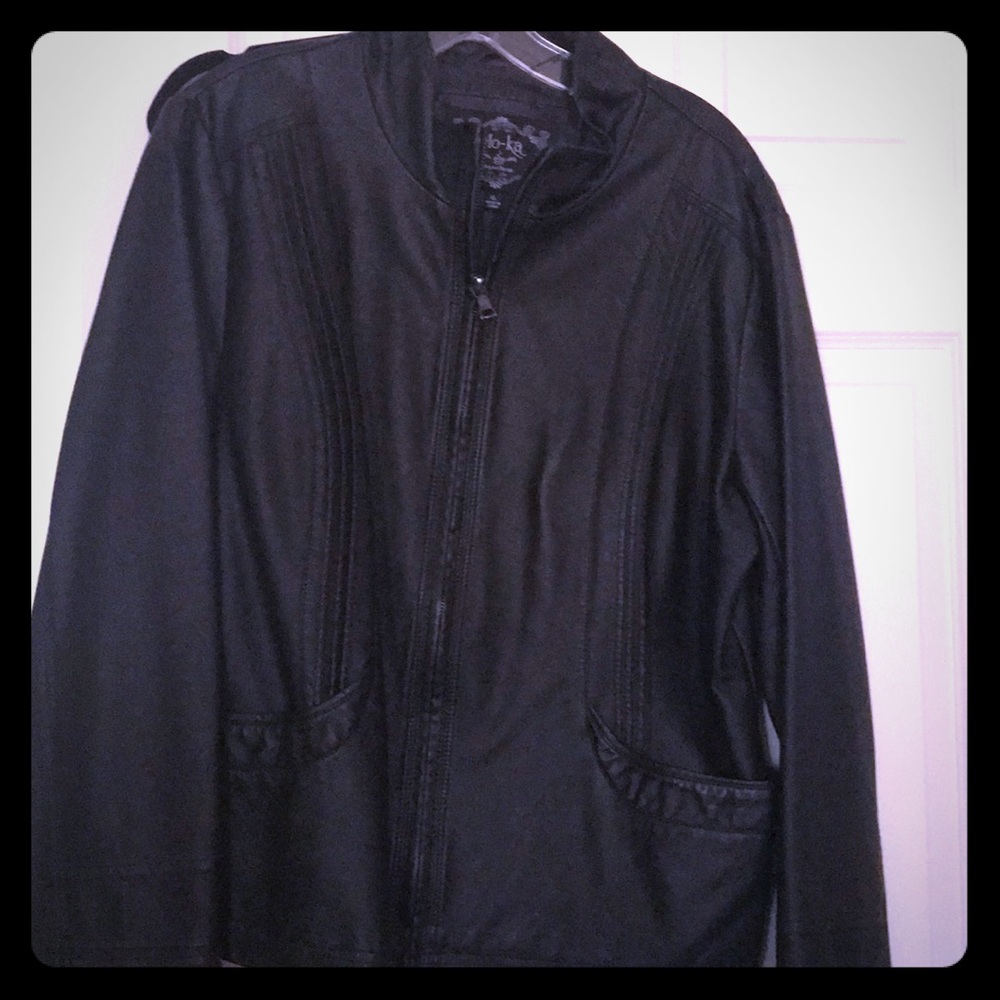 Black leather jacket, like new